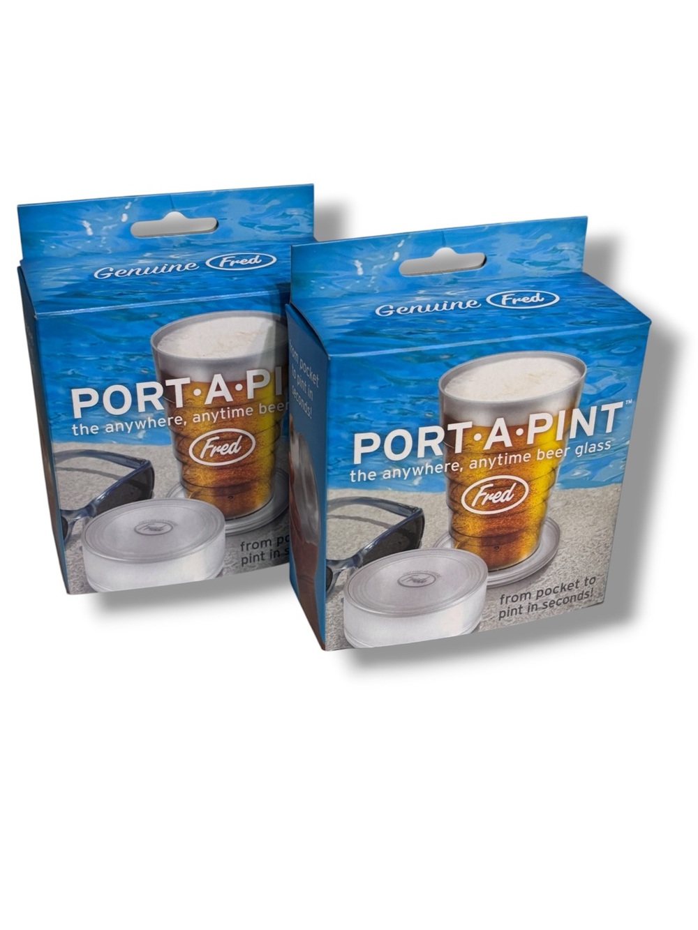 GENUINE FRED Port-A-Pint Collapsible Cup Set of Two NEW